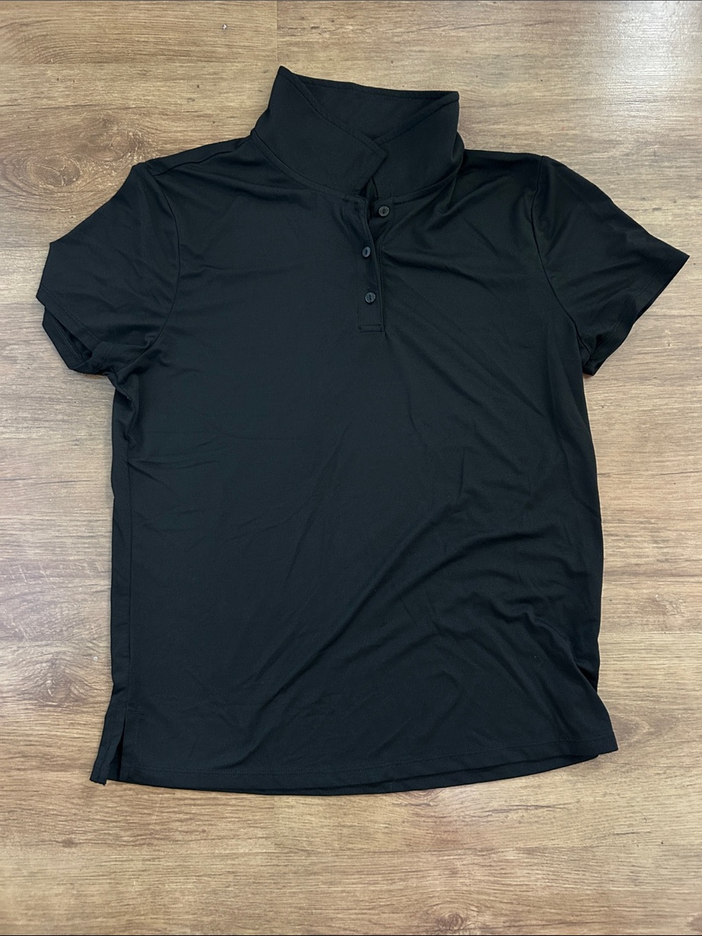 32 Degrees Black Short-Sleeve Mock Neck Polo Top
